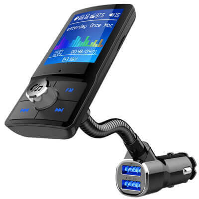მანქანის აქსესუარები Color Screen FM Transmitter Car MP3 Wireless Bluetooth Handsfree Car Kit Audio AUX